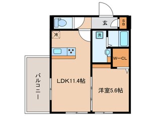 フロレゾン北花山Bの物件間取画像